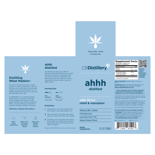 500mg CBD Relief &amp; Relaxation Tincture