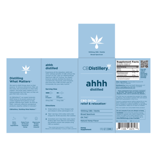 1000mg CBD Relief &amp; Relaxation Tincture (0% THC*)