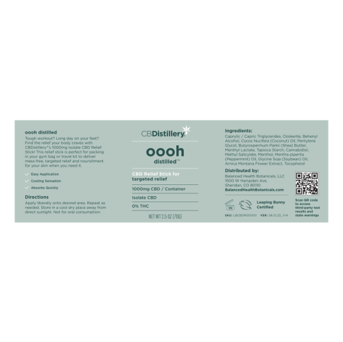1000mg CBD Targeted Relief Stick (THC-Free)
