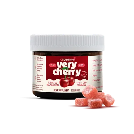 Very Cherry 5mg THC + 75mg CBD Elevated Relaxation Gummies